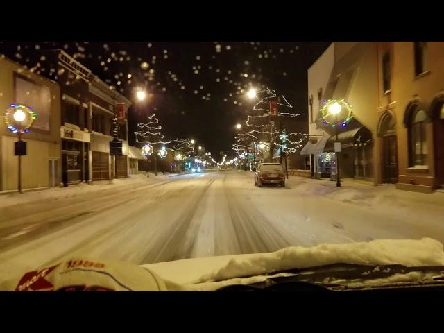 Downtown Alpena, MI. December 25, 2017 Christmas lights