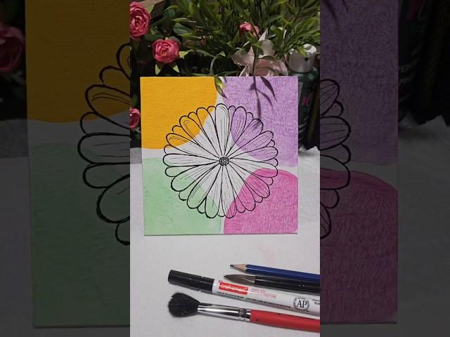 Easy Acrylic Flower Art | Simple Canvas Art for Beginners #art #acrylicpainting #boho #drawing