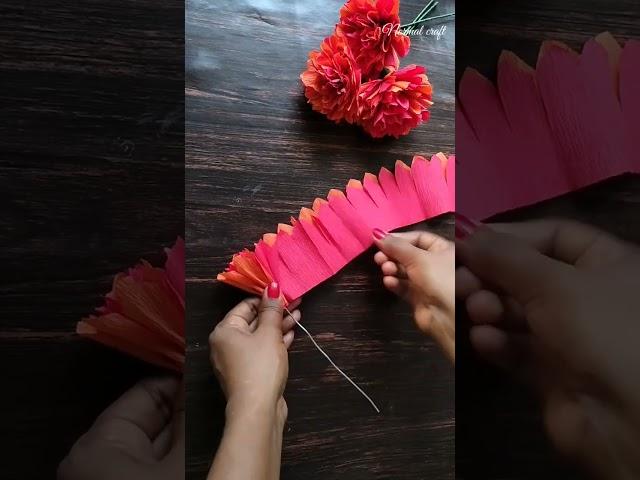 Crepe paper flower making | #shorts