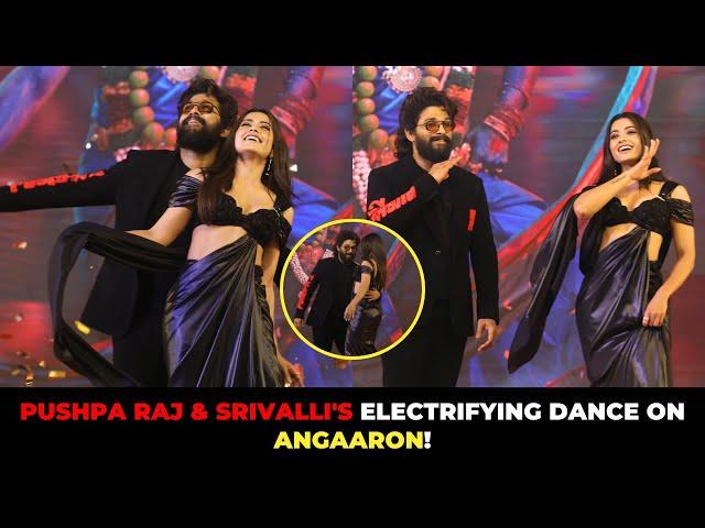 Allu Arjun And Rashmika Mandanna Dance On Angaaron Song From Pushpa 2 In Mumbai Meet Up!