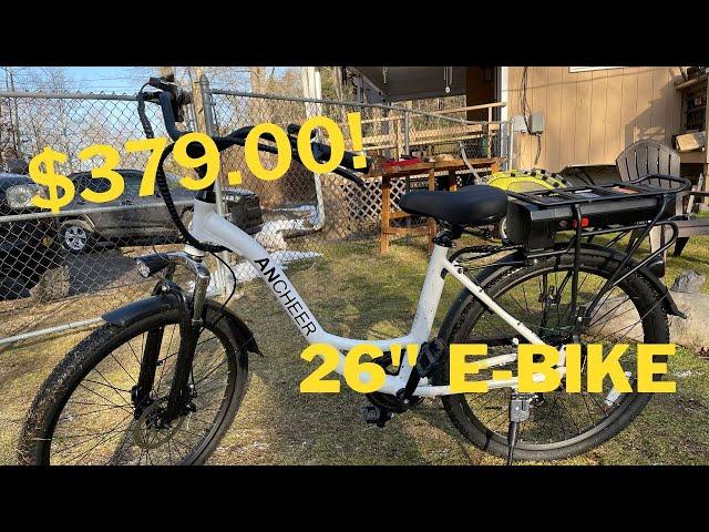 $379.00  Ancheer 26" E-bike unboxing and first ride