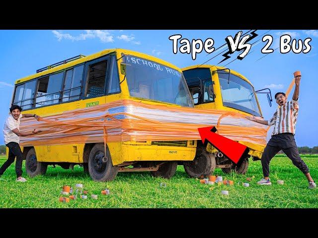 Taping 2 Buses Together | 2 बसों को टेप से चिपकाने पे क्या होगा? Will it Drive or Not?