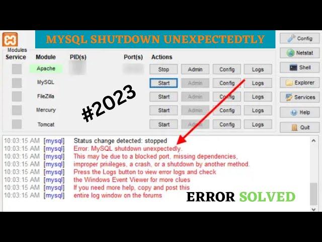 [SOLVED] Error: MySQL Shutdown Unexpectedly | How to Solve MySQL Error in 2023?