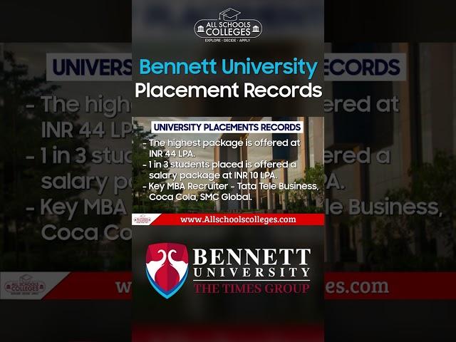 Bennett University Placements Records #shorts #placements
