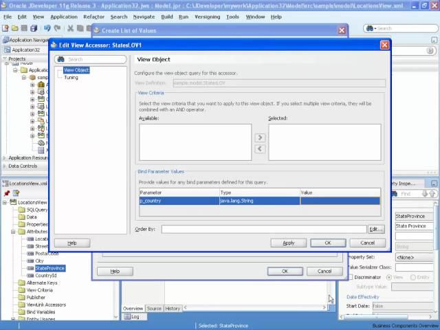 Cascading List of Values with Oracle ADF