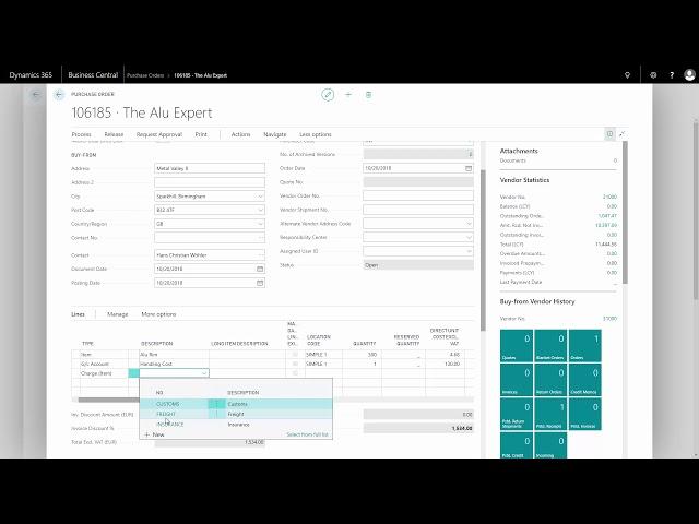 Invoicing through Purchase Orders - Getting started with Microsoft Dynamics 365 Business Central
