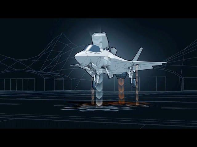 How does the F 35 vertical takeoff work.