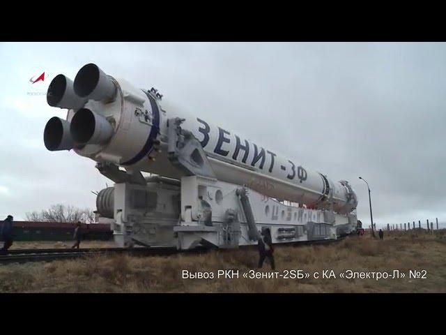 A Zenit-2SB Launch Vehicle is Transported to the Pad at Baikonur