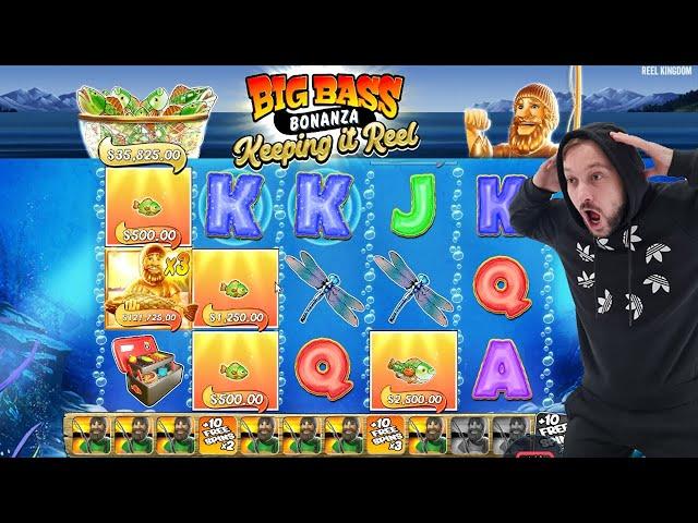 BIG BASS BONANZA - KEEPING it REAL NEW SLOT - BIG WINS HIT GOLDEN FISHERMAN with x3 MULTIPLIER BONUS