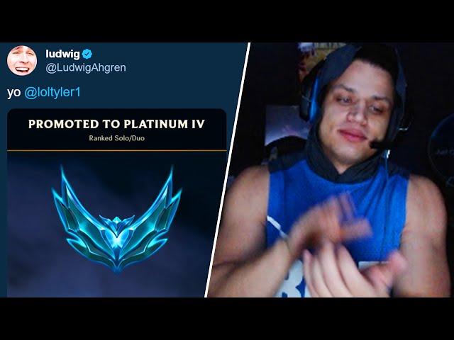 Tyler1 Reacts to Ludwig Hitting Platinum