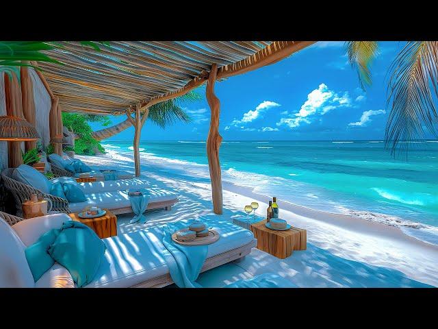 Tropical Bossa Nova Jazz  - Music At An Outdoor Beach Bar Ambience And Smooth Sound Of Ocean Waves