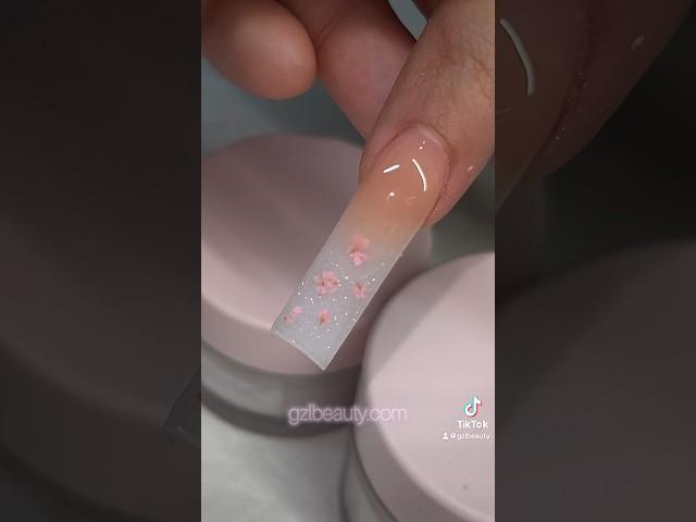 Ombré with Encapsulated Flowers | Acrylic Nails Mini Tutorial