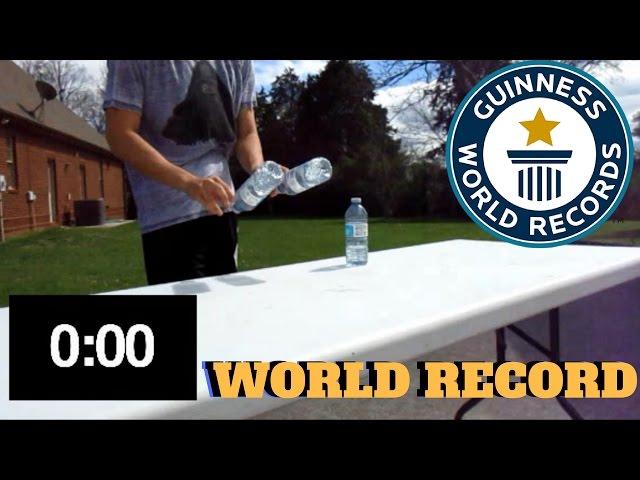 MOST WATER BOTTLE FLIPS IN ONE MINUTE | GUINNESS WORLD RECORD