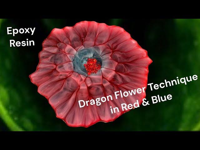 #343 EN: Dragon Flower Technique in Red & Blue / @resincourses234  #epoxyresin