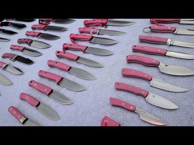 BARK RIVER KNIVES - MY COMPLETE PINK G10-COLLECTION