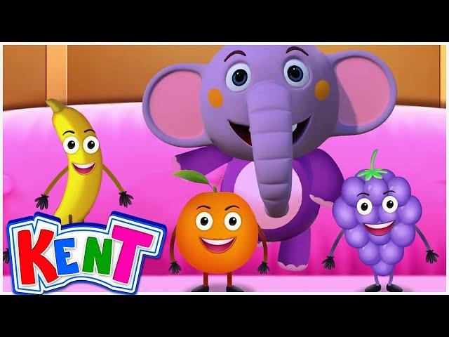 Kent The Elephant | Five Cute Fruits Nursery Rhymes Songs for Kids