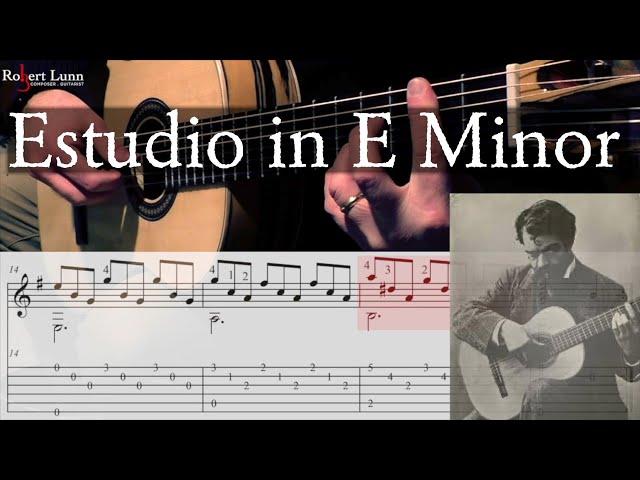 ESTUDIO IN E MINOR - Francisco Tarrega - with TAB - Classical Guitar