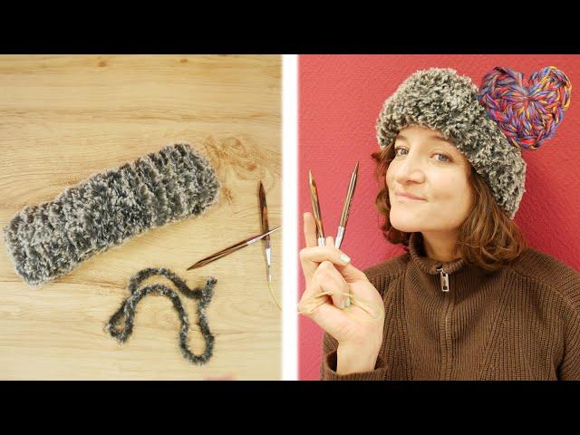 Schnell & einfach: Kuscheliges Fake Fur Stirnband stricken | Geschenkidee für den Winter