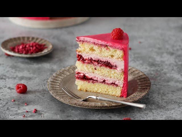 Delicious RASPBERRY CAKE  Raspberry Cake  Raspberry cream, raspberry filling, delicate biscuit