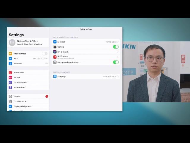 Daikin e-Care transfer e-Configurator settings via Wifi USB
