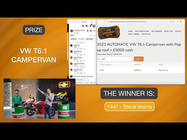 LIVE DRAW! 17/09/24 - VW T6.1 Campervan, Harley Fat Bob, more bikes, tech, and tools!