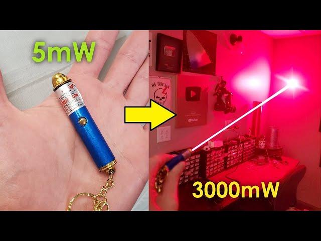 Crazy Keychain Laser Pointer Upgrades. 5mW to 3000mW+