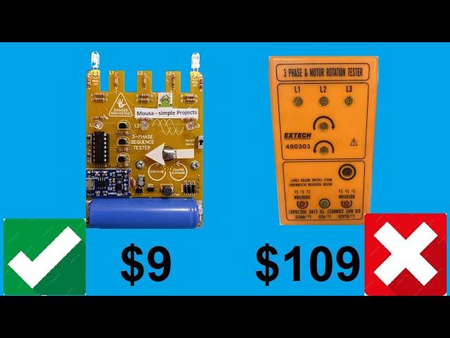 How to make 3 phase Motor and Phase Sequence Indicator / Rotation Tester