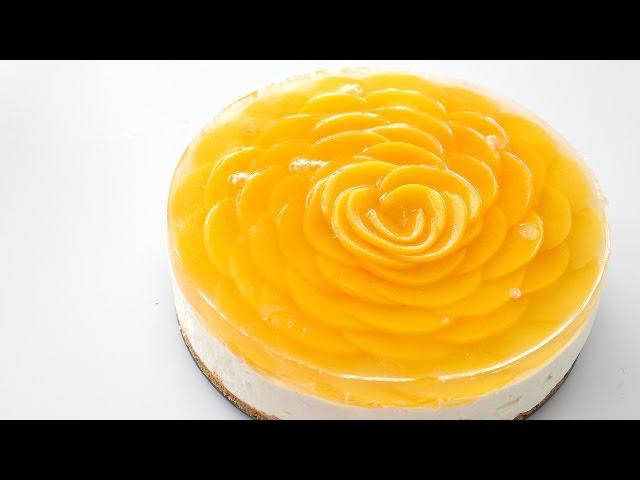 Peach "Rose" No-Bake Cheesecake Recipe | EASY Cheesecake!!