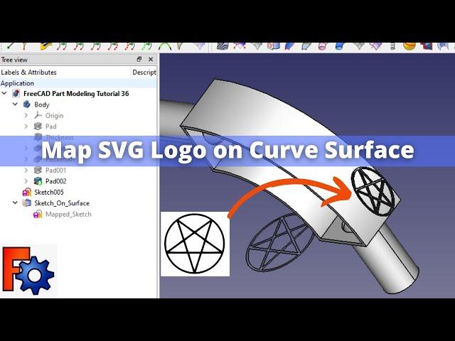 Map SVG Logo on Curve Surface in FreeCAD | FreeCAD Tutorial | FreeCAD Part Design | Mechnexus |