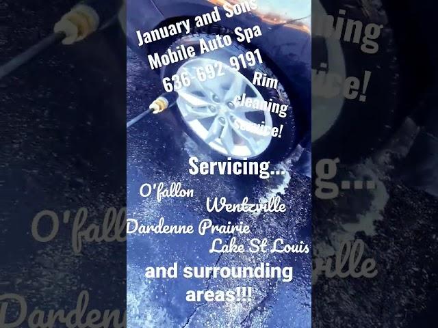 Rim cleaning by January and Sons Mobile Auto Spa. Commercial and Residential Services 636-692-9191