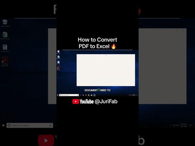 How do I convert a PDF to Excel fast