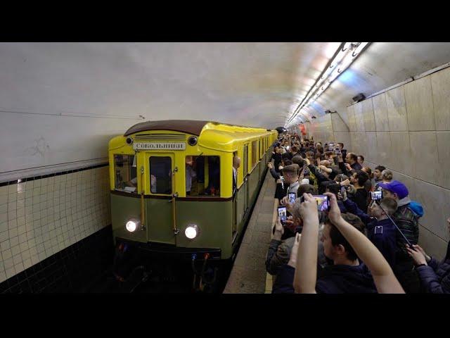 Trip on 1934 built train in the Moscow metro