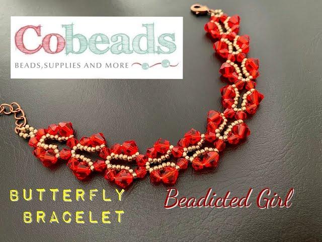 Cobeads.com Tutorial ||Butterfly Beaded Bracelet || DIY Beaded Bracelet || Easy Beading Tutorial