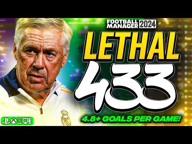 Ancelotti's LETHAL 433 FM24 Tactics! (4.8+ Goals) | Best FM24 Tactics!