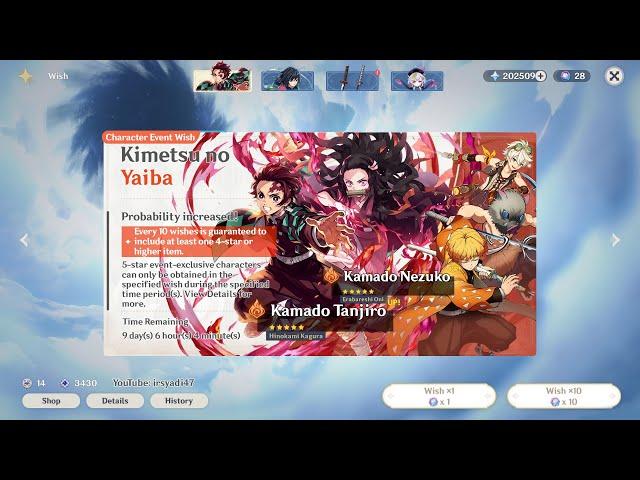 Kimetsu no Yaiba Banner Wish Fanmade | Genshin Impact X Demon Slayer