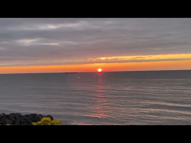 Beautiful morning sunrise over the tranquil sea