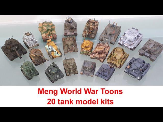 Meng World War Toons tank model kits: all 20 painted collection tooned deformed chibi egg