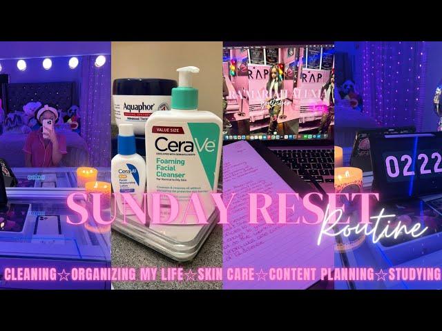 SUNDAY RESET ROUTINE VLOG | deep cleaning, content planning, skincare, studying