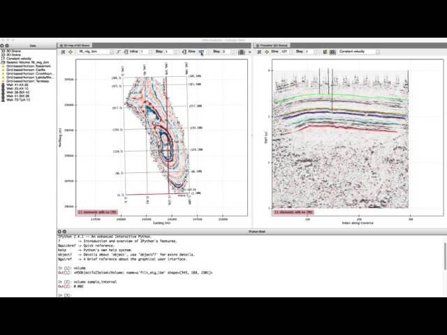 Enthought Canopy Geoscience: 2D visualization using a map view