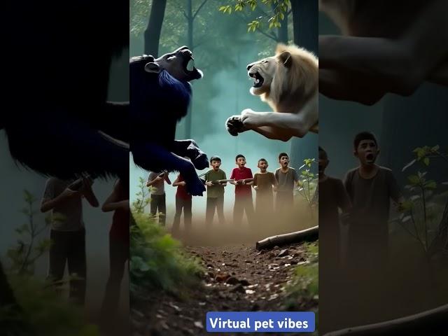 Black Lion vs white lion  #LionAmbush #WhiteLion #BlackLion #shortsfeed #shorts #epicbattle #fyp