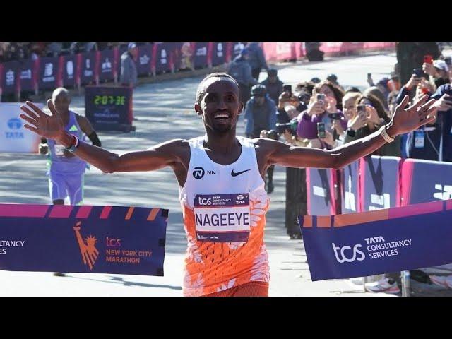 Abdi Nageeye of Netherlands wins the men's race at the New York City Marathon