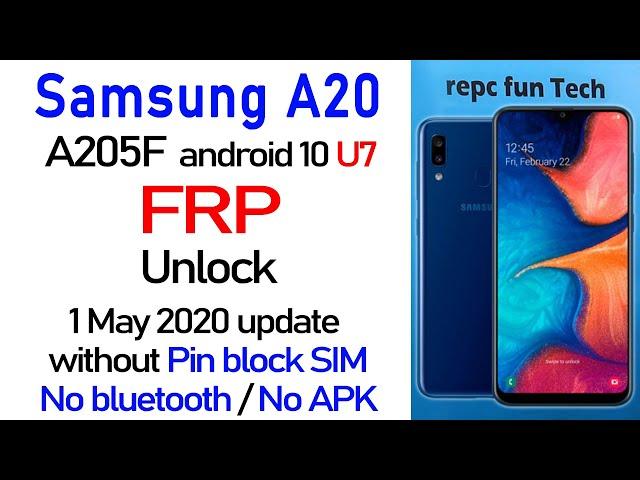 Samsung A20 Frp bypass | samsung sm-a205f frp unlock android 10 | no apk / no Bluetooth / no SIM