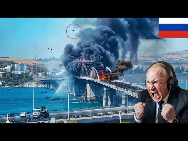 1 Minute Ago, US F-117 Stealth Bomber Drops 7 Tonne Bomb on Crimean Bridge as Russian Troops Pass by