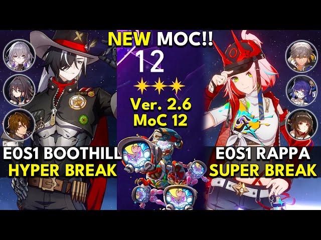 NEW Memory of Chaos Floor 12 (3 Stars) E0S1 BOOTHILL & E0S1 RAPPA | Honkai: Star Rail 2.6