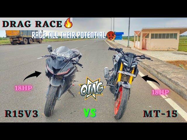 R15V3 Bs6 vs Mt-15 Bs6 -Drag Race/Race Till Their Potential/Close Calls/Result?/@Track_Twister