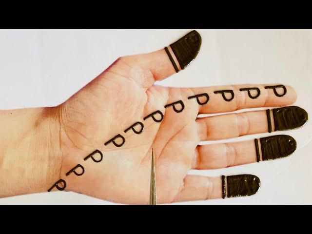 Very Easy Simple Arabic Mehndi Design Trick For Beginners-P Letter Mehandi Design-New Mehendi design