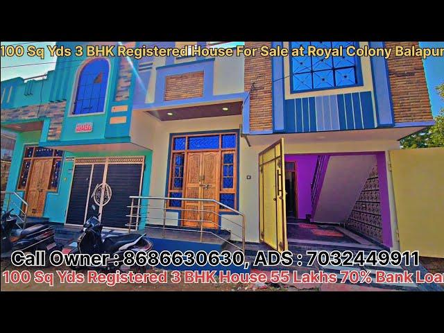 Modern New #houseforsale at Royal Colony Balapur Hyderabad 100 SqYd 3 BHK Registered #house 55 Lakhs