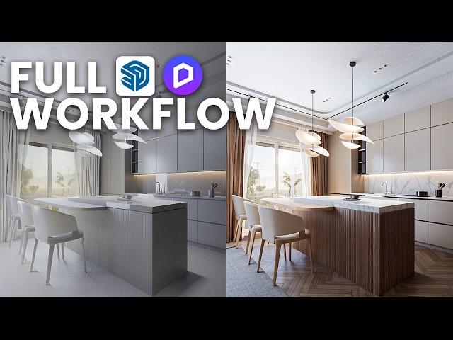 Realistic Kitchen for Beginners - SketchUp and D5 Render