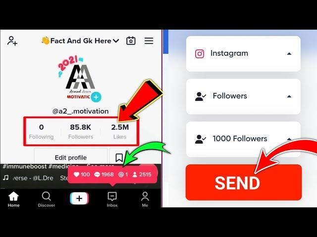 🟡Get Free 10k Likes ️ Followers In 5 Minutes|| Free Tiktok Followers Hack 2024 ||