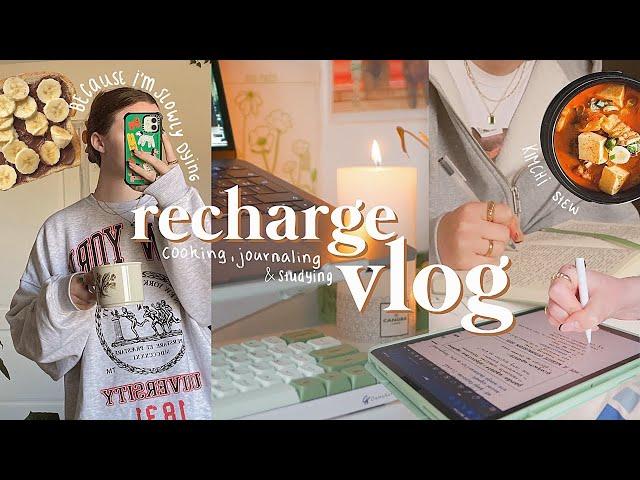 cozy at-home vlog | recharging, fall night routine, late night study sesh, thrifting